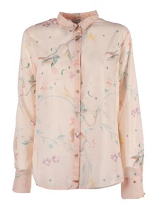 FORTE FORTE Regular voile shirt with "deliverance" print