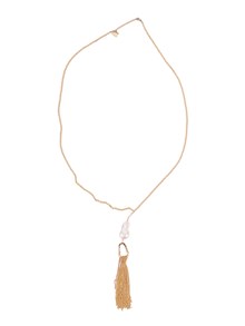 FORTE FORTE Sculptural necklace with fringes and pearl