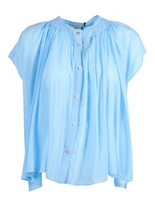 FORTE FORTE Sleeveless bohemian shirt in cotton/silk voile