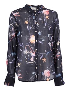 FORTE FORTE Regular voile shirt with "deliverance" print