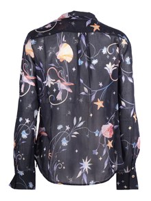 FORTE FORTE Regular voile shirt with "deliverance" print