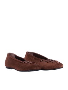 ALOHAS Bumi Suede Brown Leather Ballet Flats Altezza tacco 1 cm