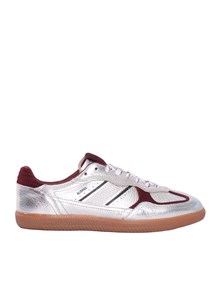 ALOHAS Tb.490 Grain Shimmer Silver & Burgundy Leather Sneakers Altezza tacco 2 cm