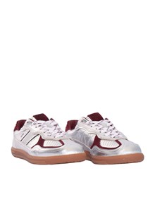 ALOHAS Tb.490 Grain Shimmer Silver & Burgundy Leather Sneakers Altezza tacco 2 cm