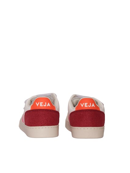 Veja SMALL V-12 LEATHER WHI_MULT-MARSALA SNEAKERS