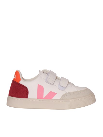 Veja SMALL V-12 LEATHER WHI_MULT-MARSALA SNEAKERS