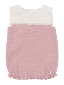 Paz Rodriguez KNIT NEWBORN ROMPER "ALEGRA"