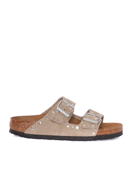 BIRKENSTOCK Arizona Rivet taupe, Suede Leather, S