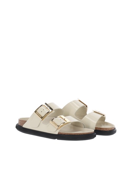 BIRKENSTOCK Arizona DB HEX shine ecru, Natural Leather