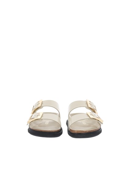 BIRKENSTOCK Arizona DB HEX shine ecru, Natural Leather