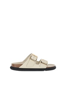BIRKENSTOCK Arizona DB HEX shine ecru, Natural Leather, S