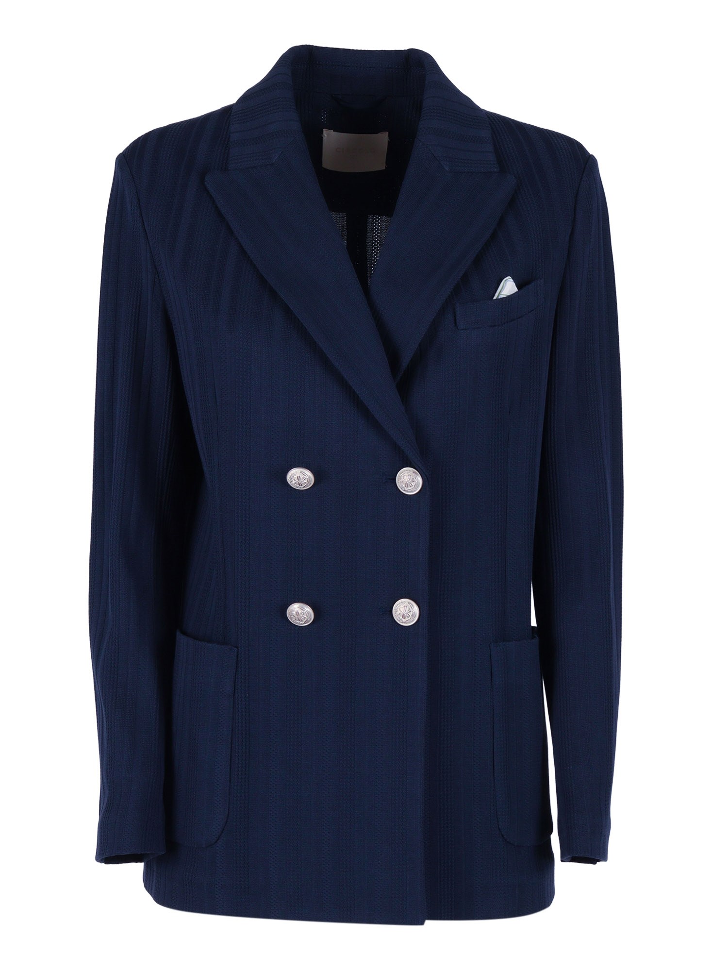Circolo 1901 Blue Double Breasted Button Jacket In Blue