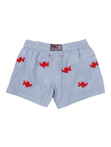 Mc2 Saint Barth JEAN EMBROIDERY-SEERSUCKER FISH STRIPES S 31