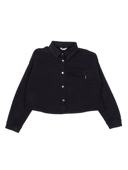 PALM ANGELS KIDS OVERSHIRT CROPPED L/S GIRL