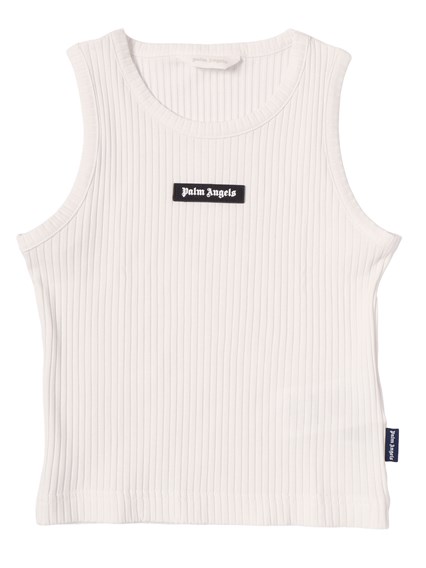 PALM ANGELS KIDS LOGO RIB TANK TOP GIRL