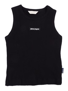 PALM ANGELS KIDS LOGO RIB TANK TOP GIRL
