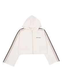 PALM ANGELS KIDS TRACK CROPPED ZIP HOODIE GIRL
