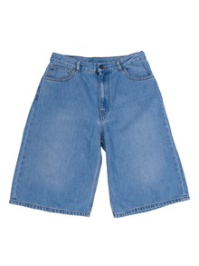 PALM ANGELS KIDS LOGO BAGGY DENIM BERMUDA GIRL