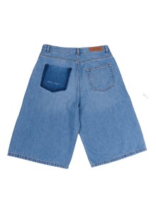 PALM ANGELS KIDS LOGO BAGGY DENIM BERMUDA GIRL