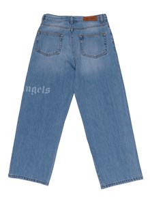 PALM ANGELS KIDS LOGO BAGGY DENIM PANTS MEDIUM BOY