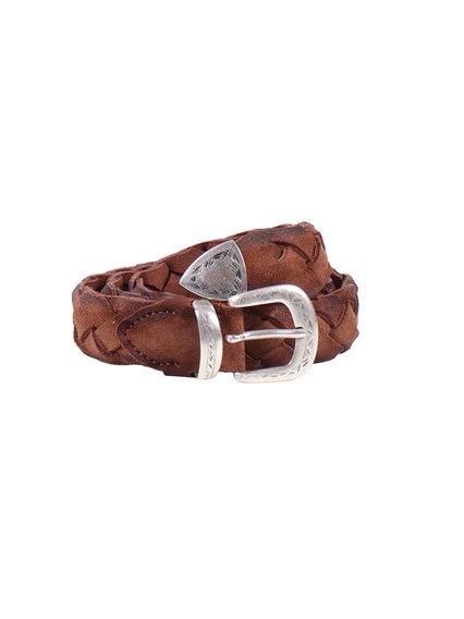 ALBERTO LUTI Braided suede belt