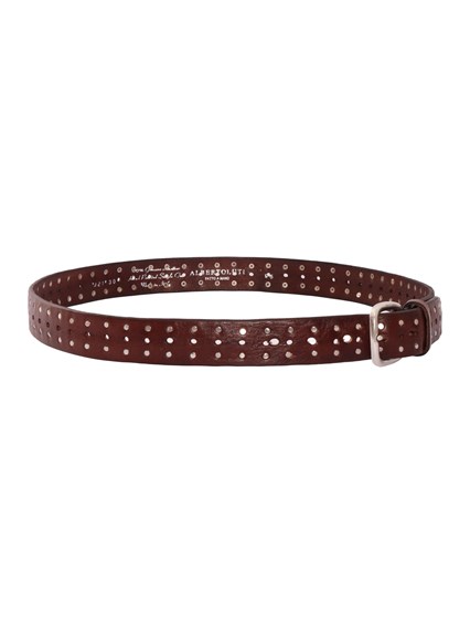 ALBERTO LUTI GARMENT DYED BELT WITH STUDS