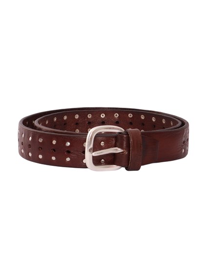 ALBERTO LUTI GARMENT DYED BELT WITH STUDS