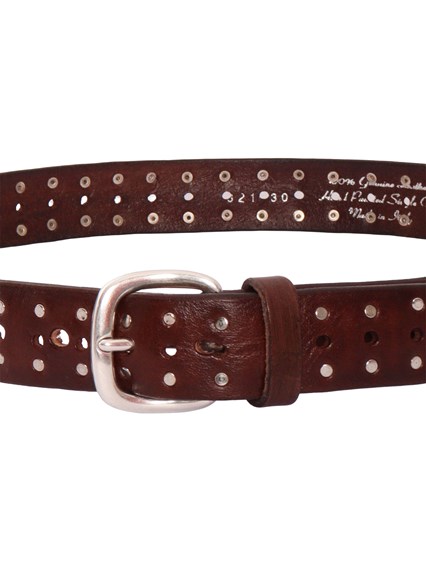 ALBERTO LUTI GARMENT DYED BELT WITH STUDS