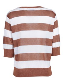 Kangra Cashmere GIROCOLLO RIGATO IN LUREX MAN.CORTA