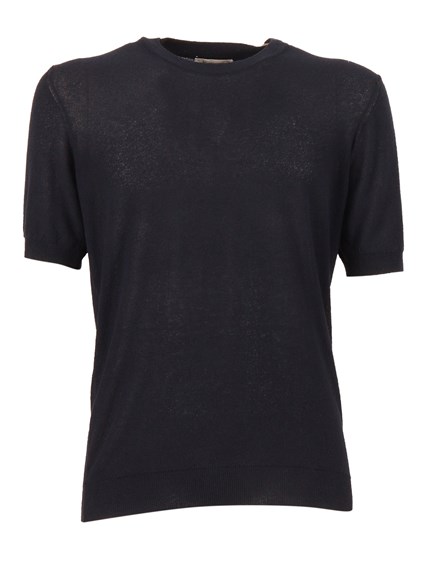 Kangra Cashmere Short-sleeved fully-fashioned crew neck sweater