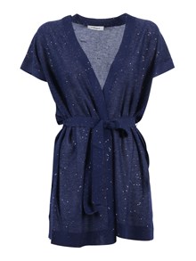 Kangra Cashmere GILET LUNGO CON MICROPAILLETTES