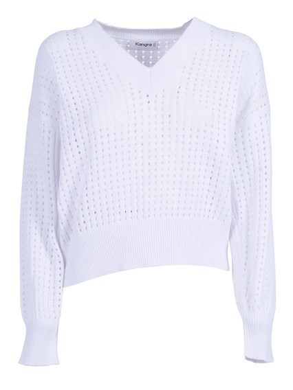 Kangra Cashmere PULLOVER A RETE MANICA  LUNGA