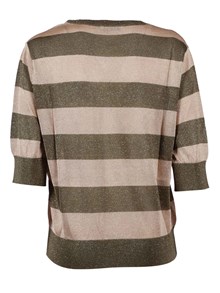 Kangra Cashmere GIROCOLLO RIGATO IN LUREX MAN.CORTA