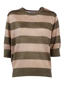 Kangra Cashmere GIROCOLLO RIGATO IN LUREX MAN.CORTA