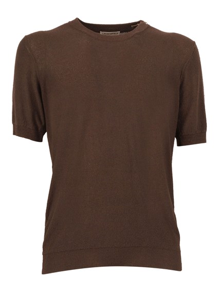Kangra Cashmere Short-sleeved fully-fashioned crew neck sweater