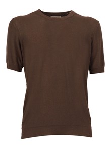 Kangra Cashmere Short-sleeved fully-fashioned crew neck sweater