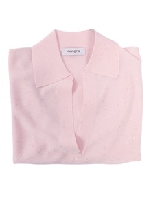 Kangra Cashmere POLO APERTA M.CORTA CON MICROPAILLETTES
