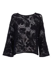 Kangra Cashmere GIROCOLLO RICAMO CORNELY +PAILLETTES