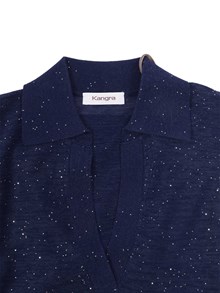 Kangra Cashmere POLO APERTA M.CORTA CON MICROPAILLETTES