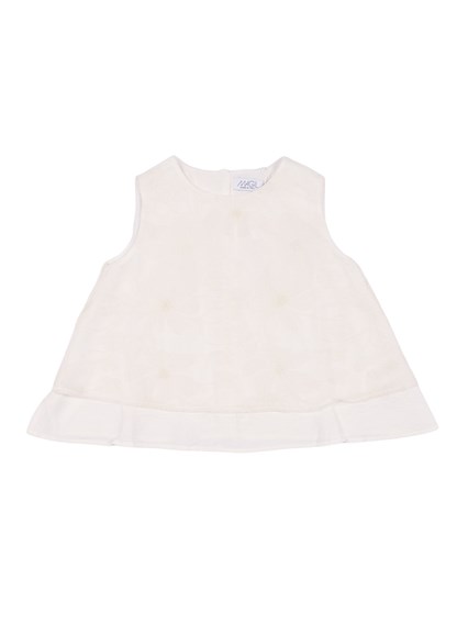 Magil Double-layer tulle top with floral embroidery