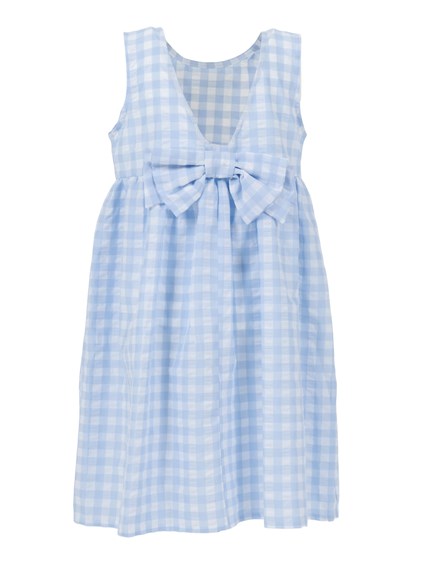 Magil Gingham dress with bow brooch