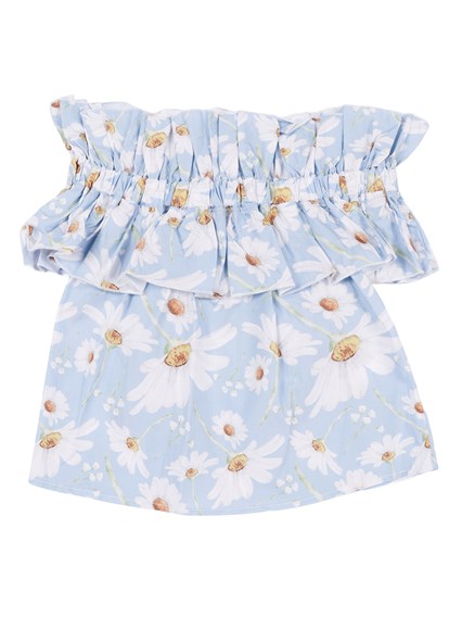 Magil Printed poplin ruffled top