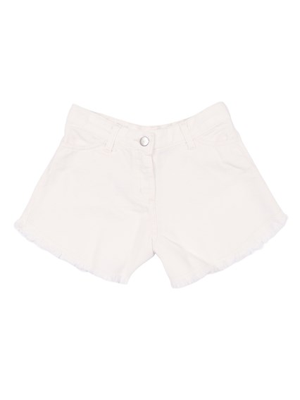 Magil White cotton drill shorts