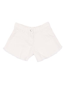 Magil White cotton drill shorts