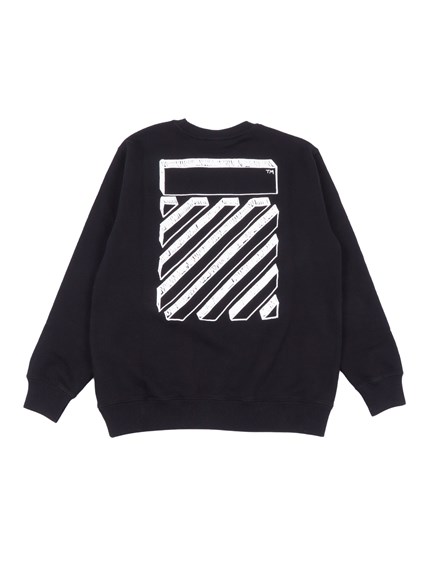OFF WHITE KIDS SCRIBBLE DIAG CREWNECK