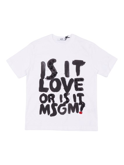 Msgm HAND EMBROIDERY JERSEY T-SHIRT GIRL