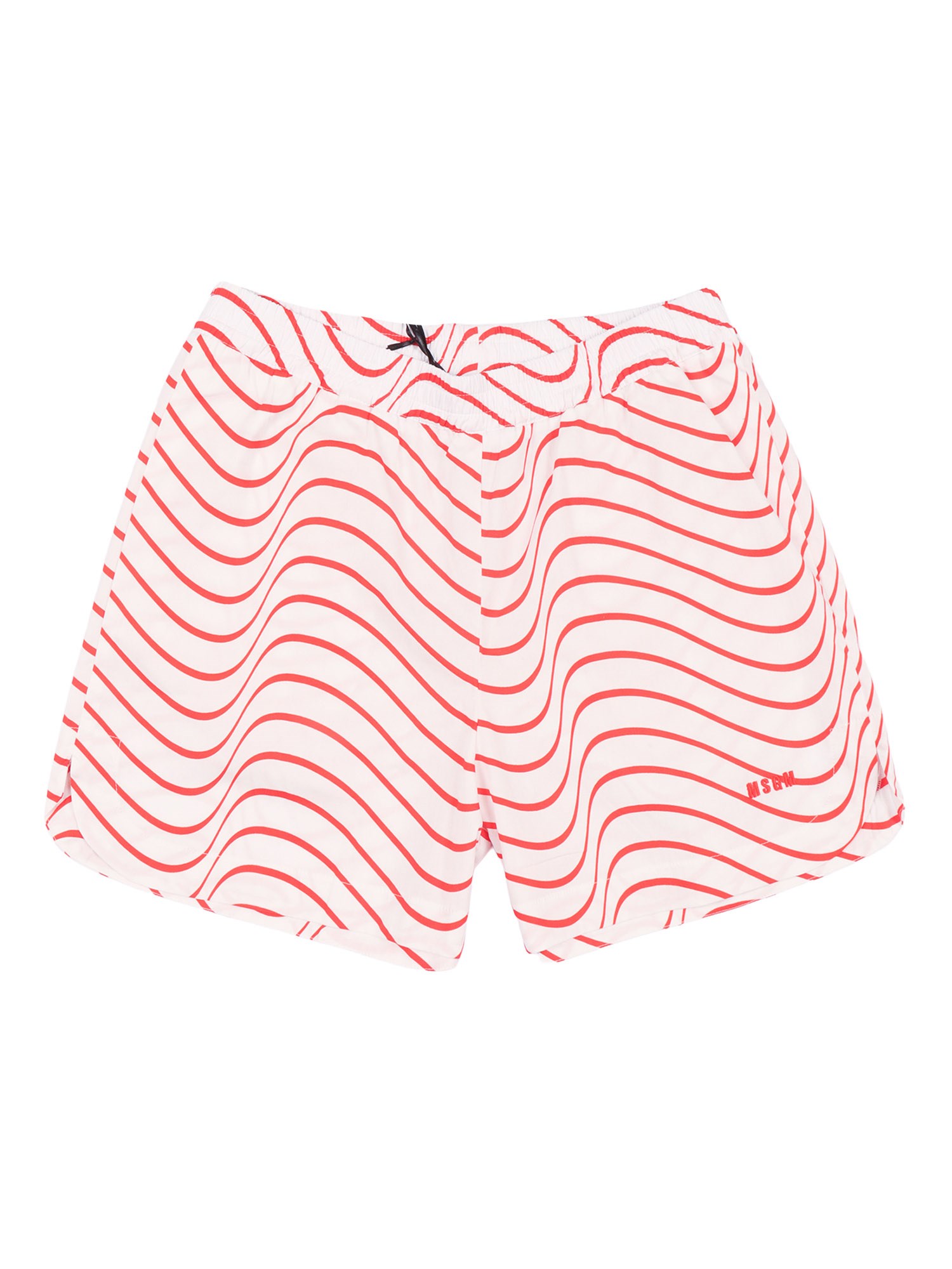 Msgm Logo-embroidered Shorts In Red