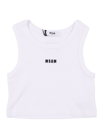 Msgm CROPPED WAFFLE TANK TOP GIRL