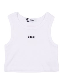 Msgm CROPPED WAFFLE TANK TOP GIRL