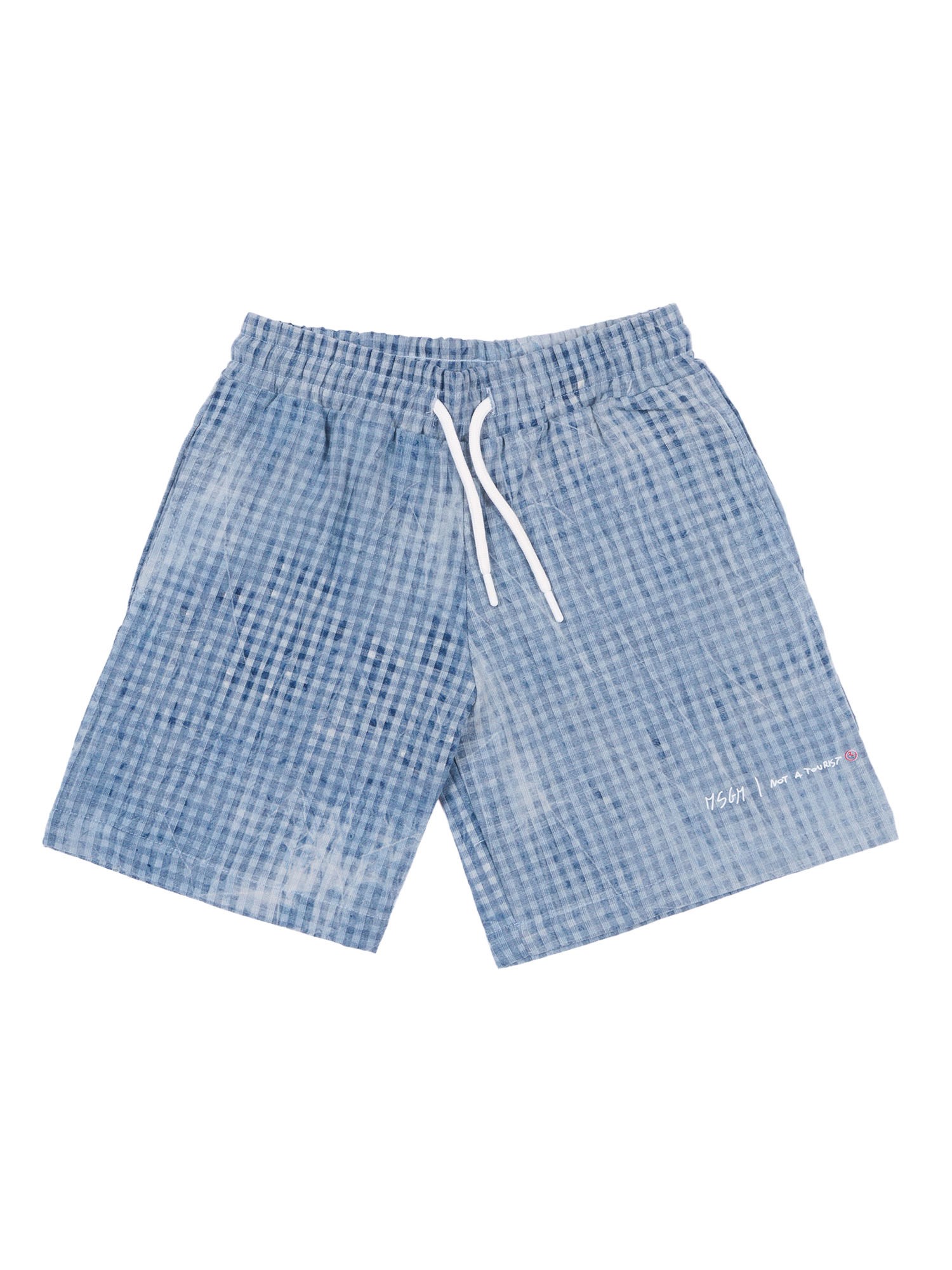 Msgm Denim Bermuda Boy In Blue